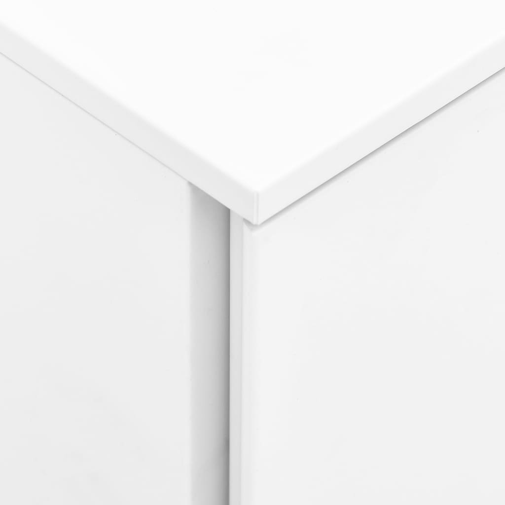 Мобилен офис шкаф, бял, 39x45x67см, стомана
