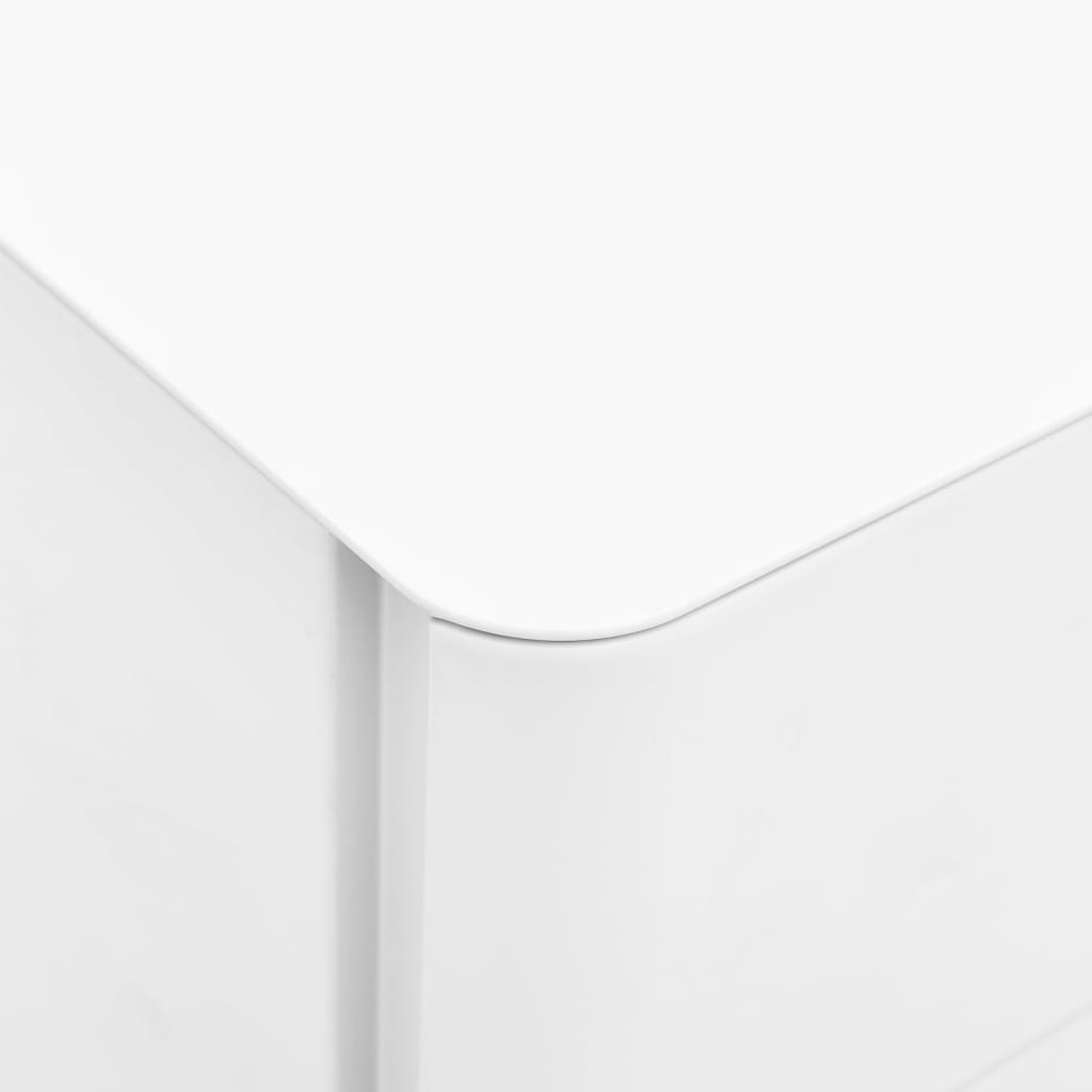 Мобилен офис шкаф, бял, 30x45x59 см, стомана