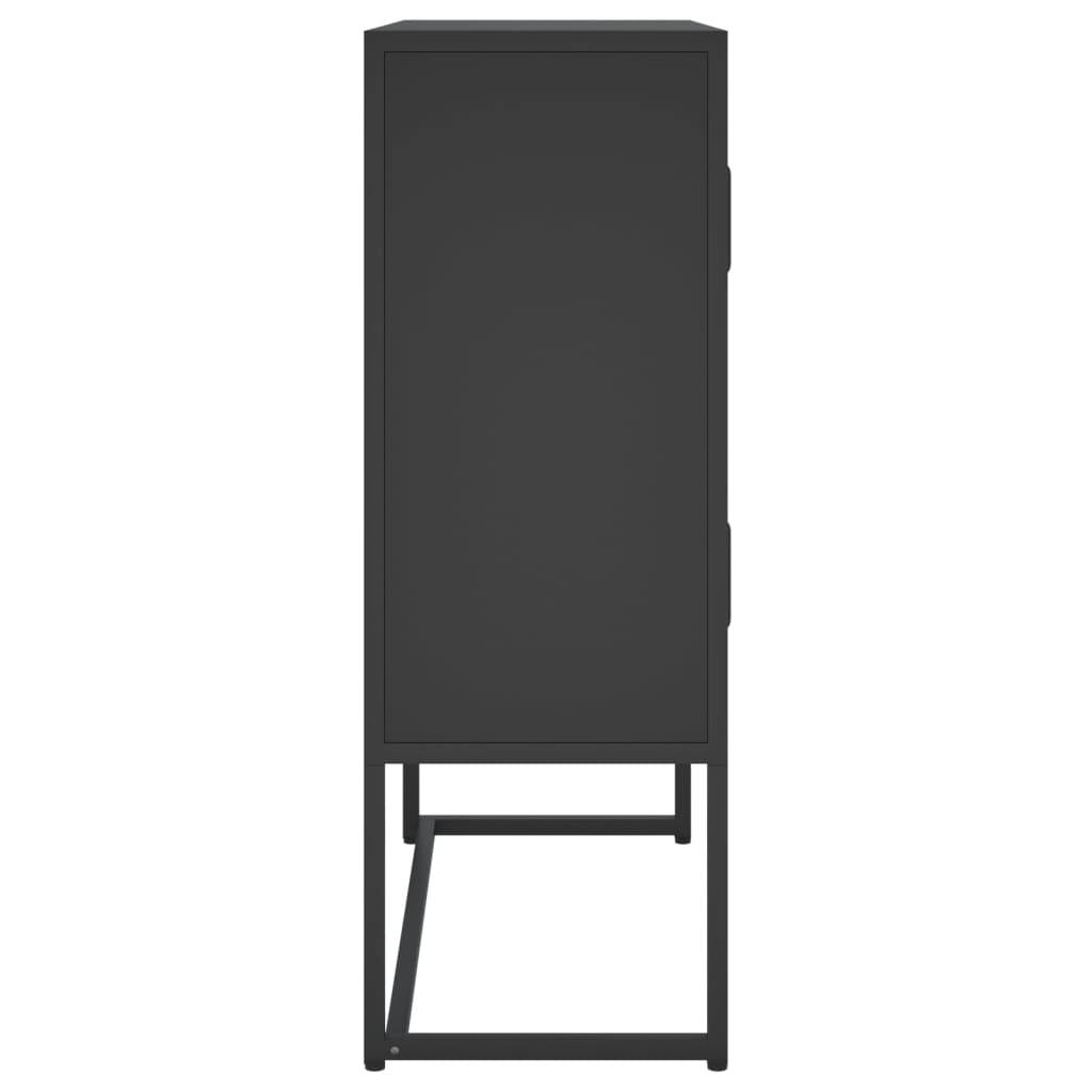 Висок шкаф, черен, 80x35x100 см, стомана