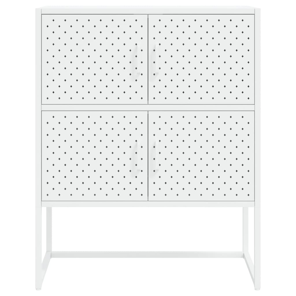 Висок шкаф, бял, 80x35x100 см, стомана