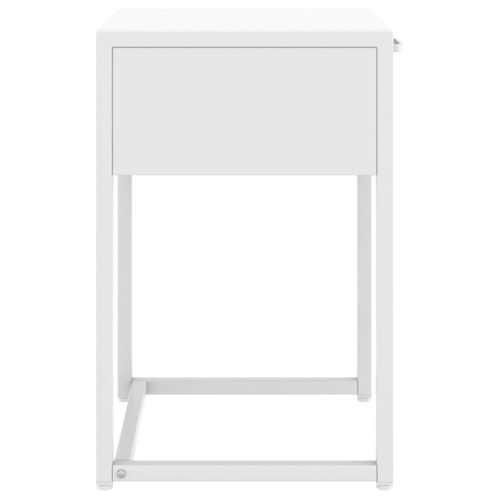 Нощно шкафче, бяло, 38х35х54 см, стомана