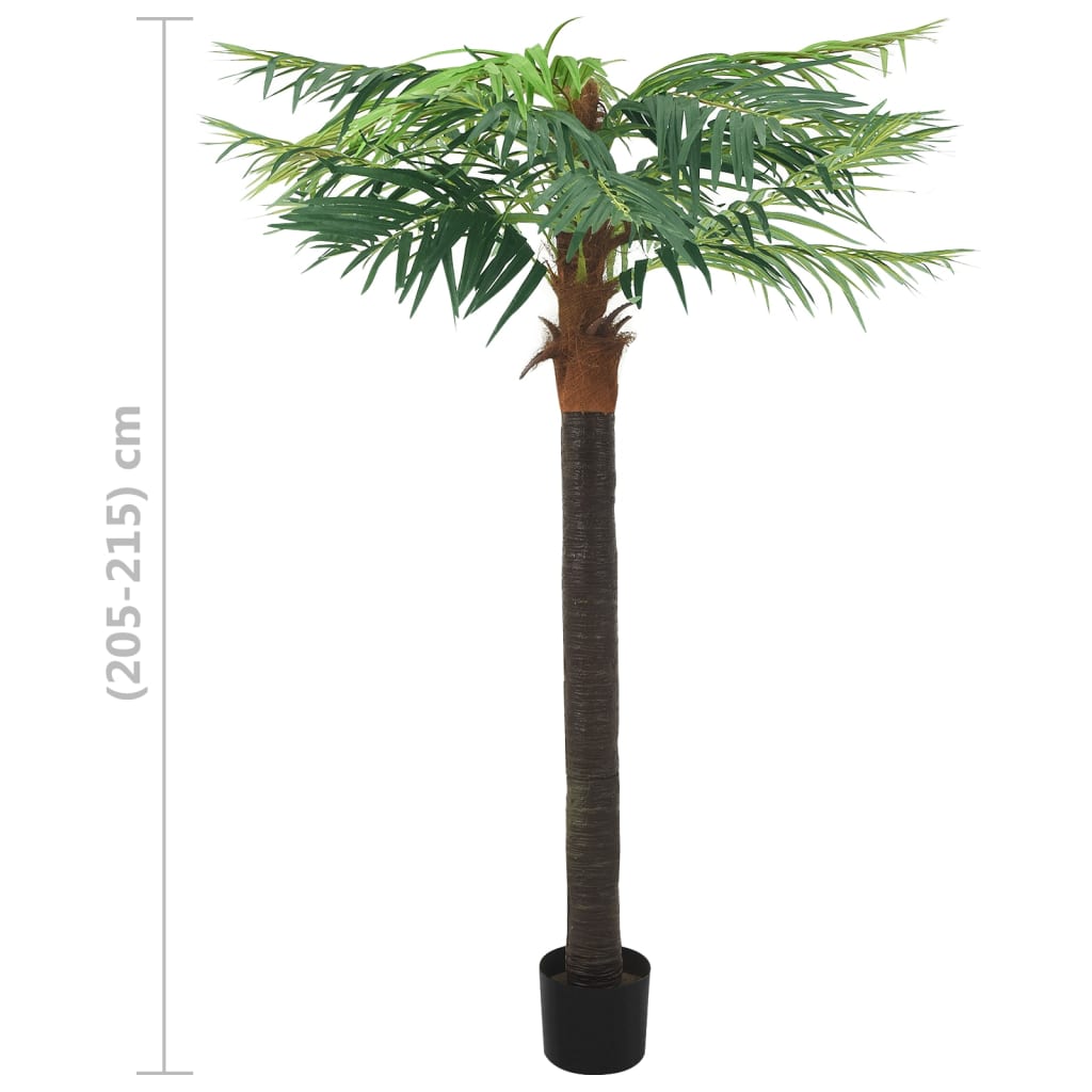 Изкуствена финикова палма със саксия, 215 см, зелена