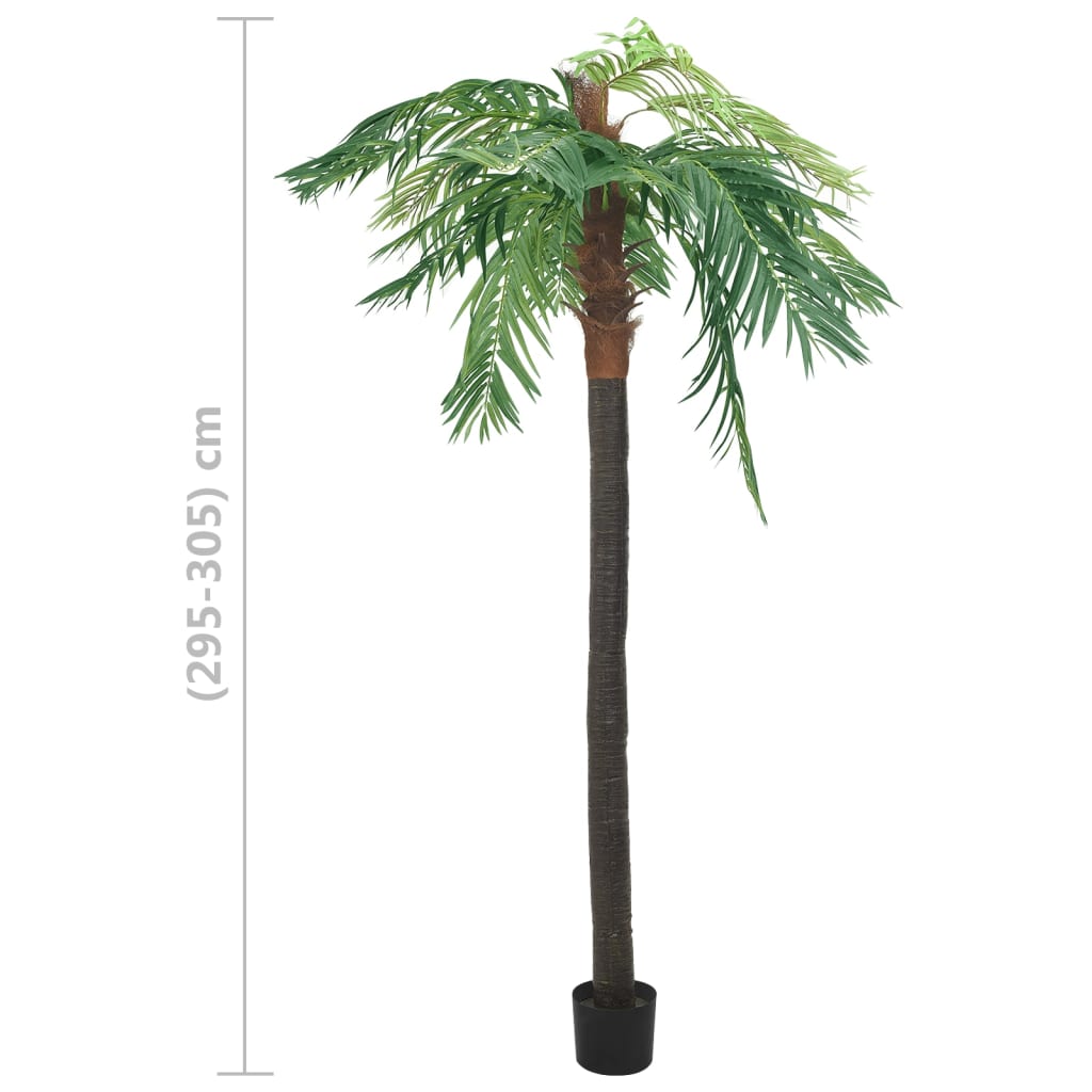 Изкуствена финикова палма със саксия, 305 см, зелена