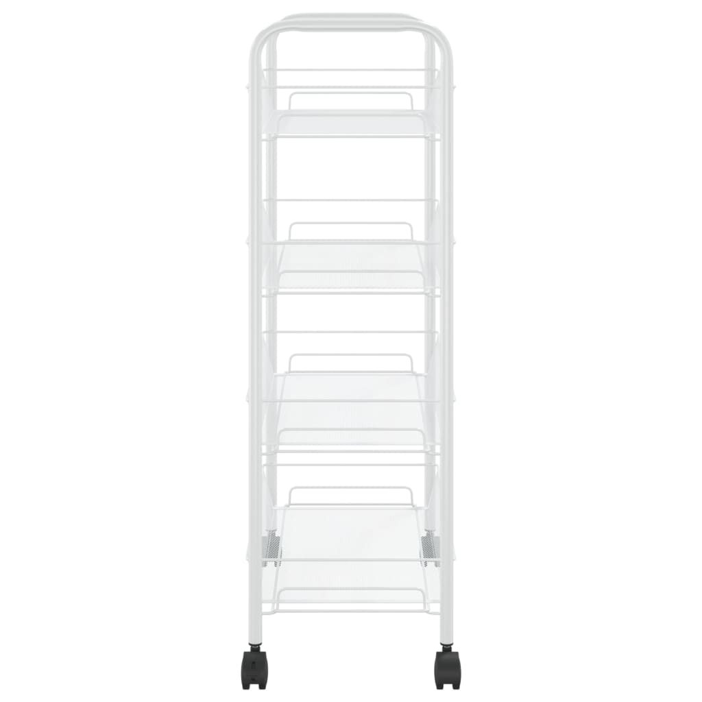 Кухненска количка на 4 нива, бяла, 46x26x85 см, желязо