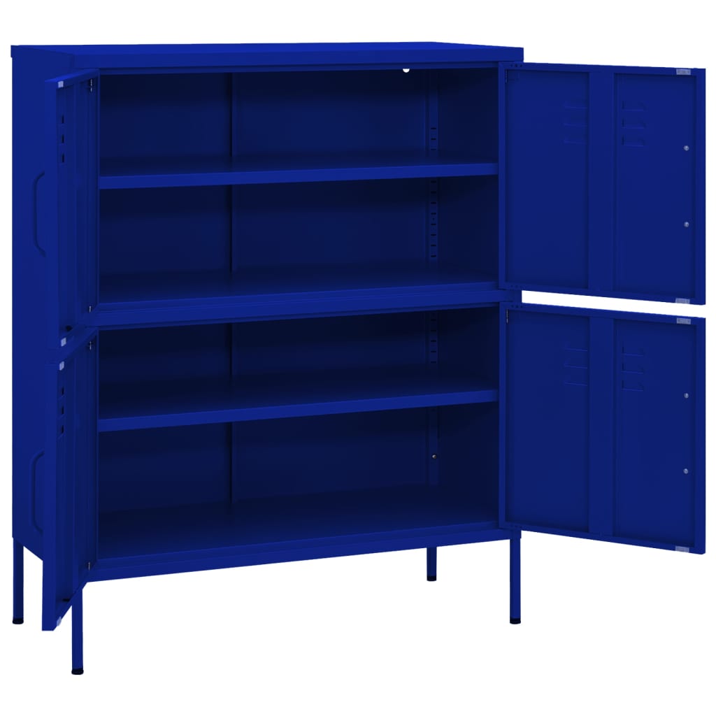 Шкаф за съхранение, нейви син, 80х35х101,5 см, стомана