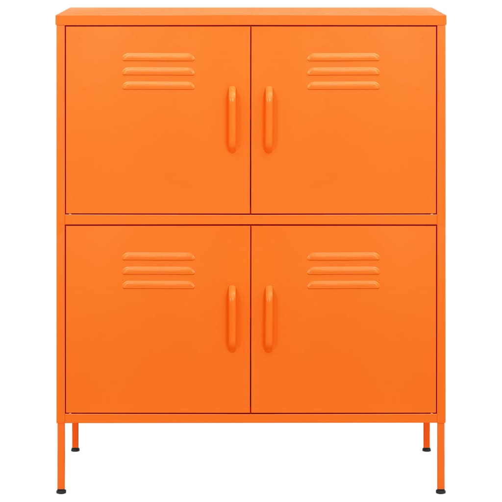 Шкаф за съхранение, оранжев, 80х35х101,5 см, стомана