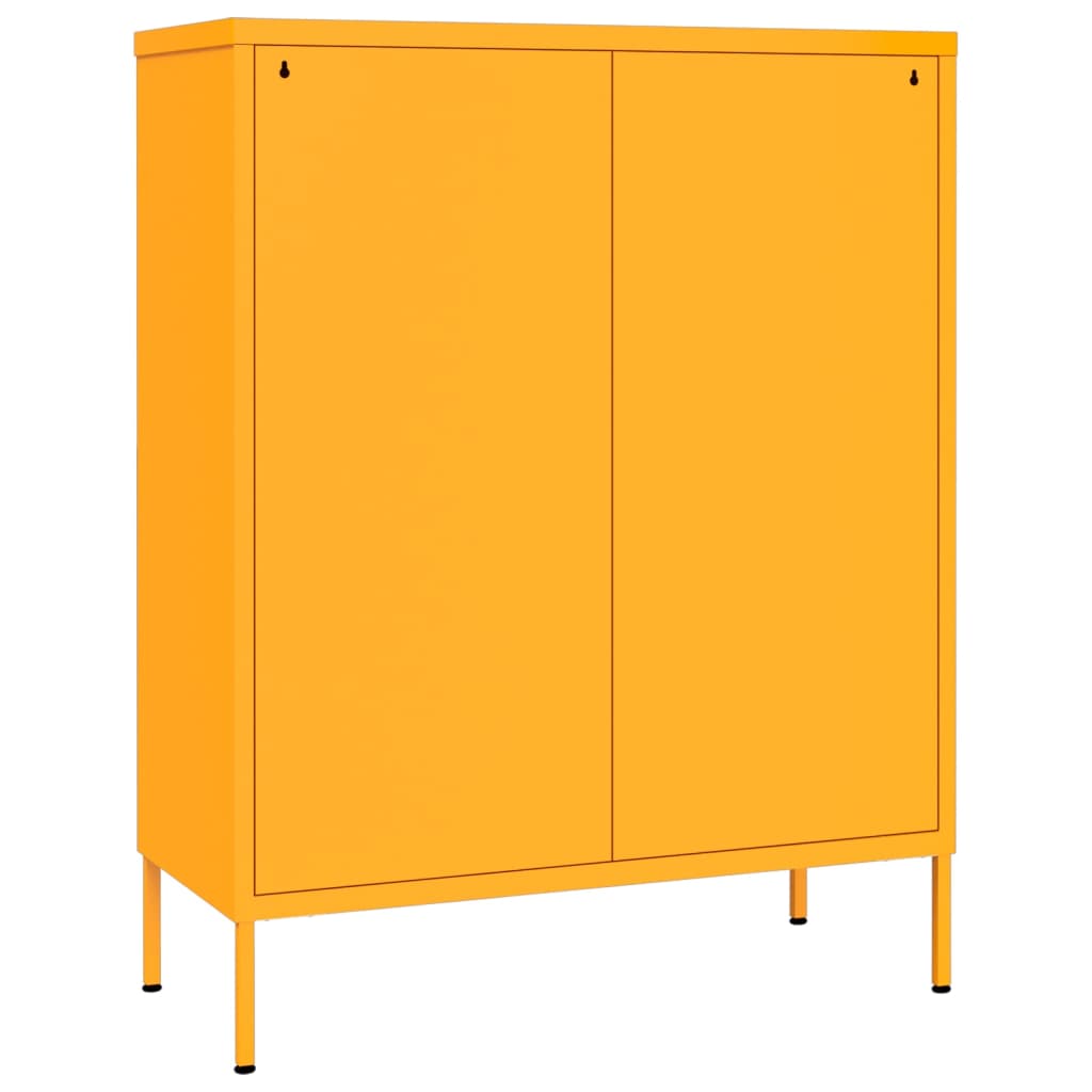 Шкаф с чекмеджета, горчица, 80х35х101,5 см, стомана