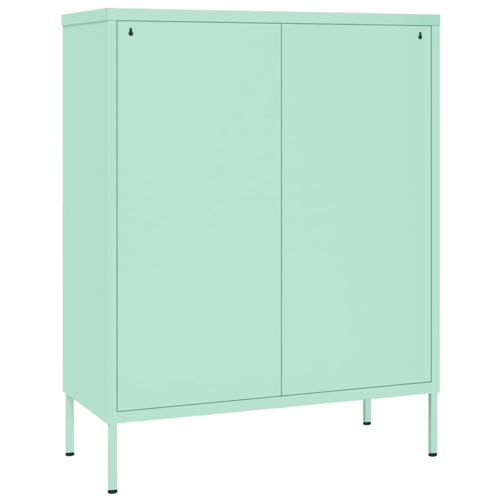 Шкаф с чекмеджета, ментово зелено, 80х35х101,5 см, стомана
