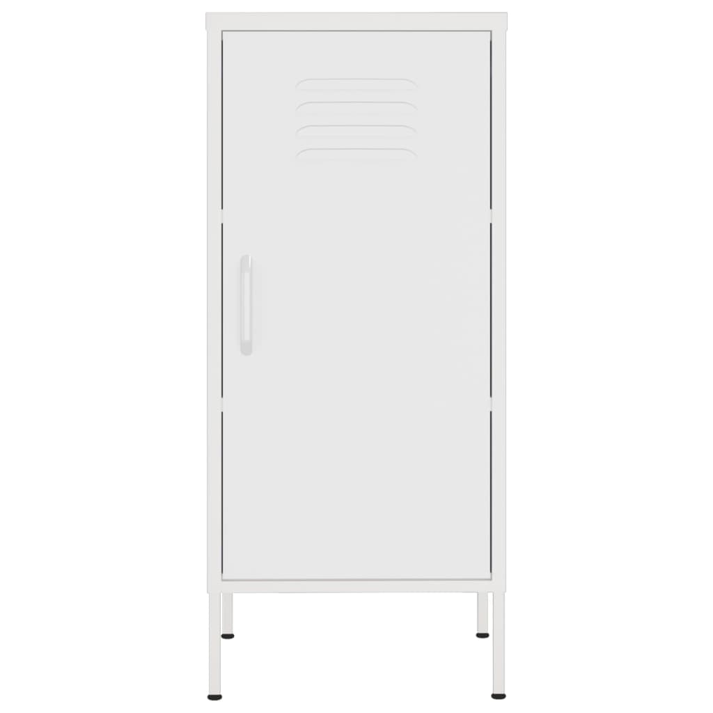 Шкаф за съхранение, бял, 42,5x35x101,5 см, стомана
