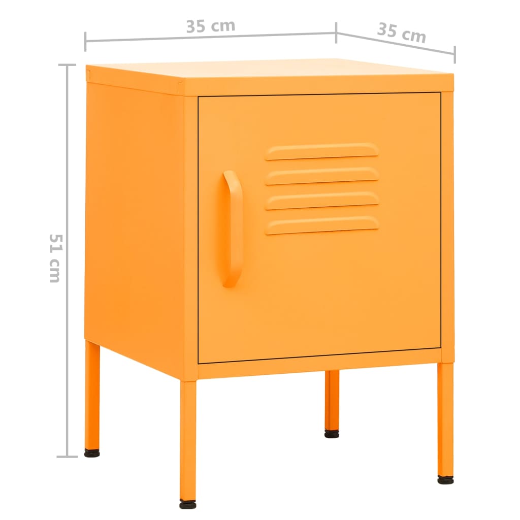 Нощно шкафче, горчица жълто, 35х35х51 см, стомана
