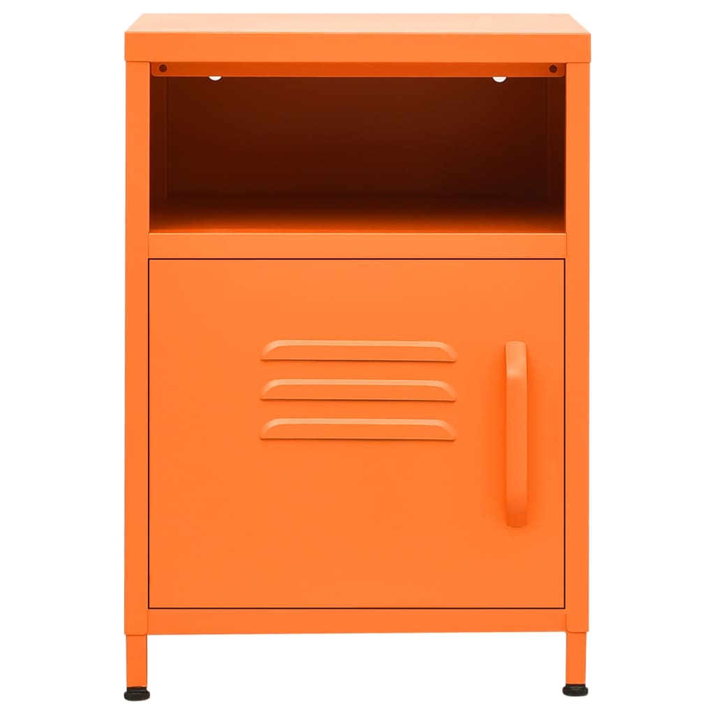 Нощно шкафче, оранжево, 35х35х51 см, стомана