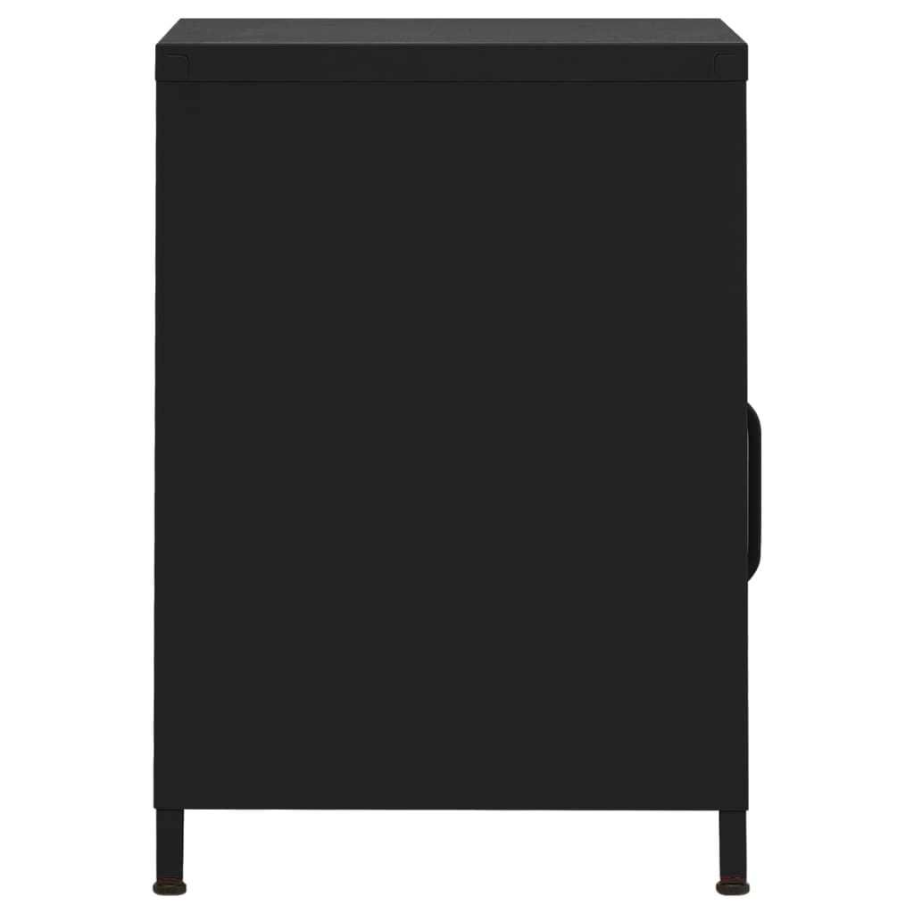 Нощно шкафче, черно, 35х35х51 см, стомана