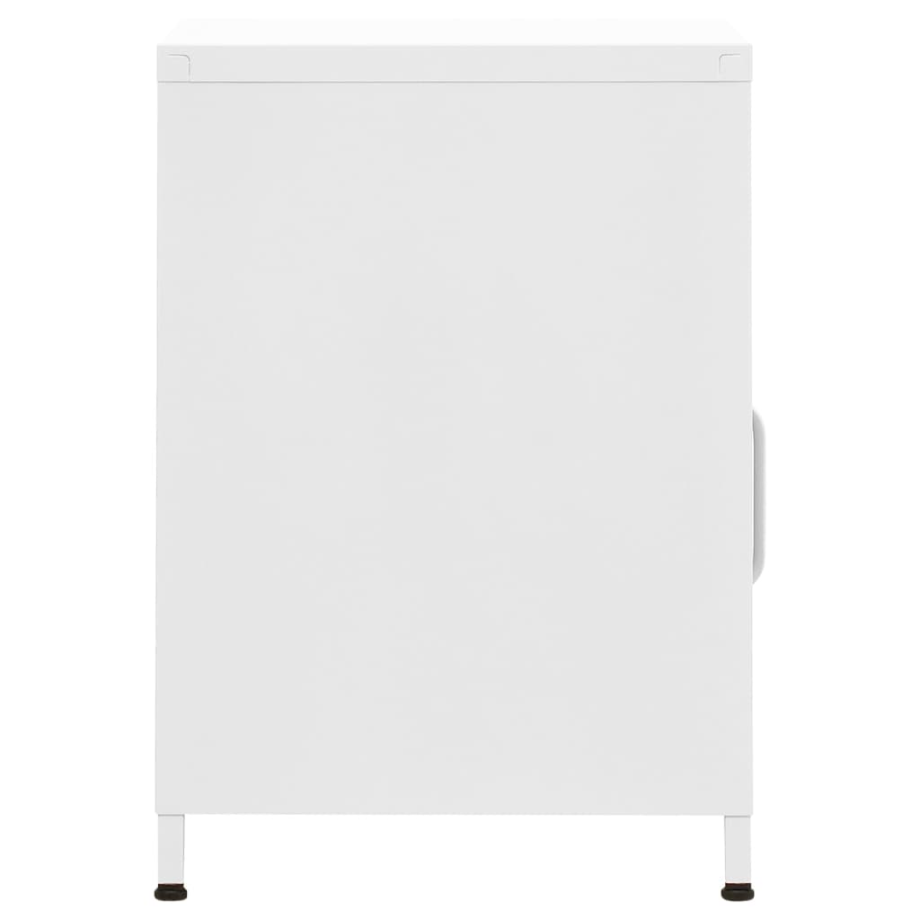 Нощно шкафче, бяло, 35х35х51 см, стомана