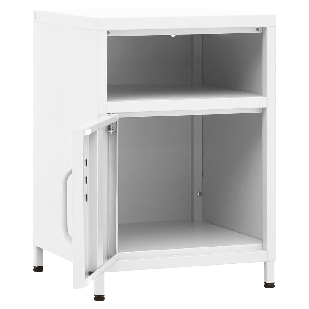 Нощно шкафче, бяло, 35х35х51 см, стомана