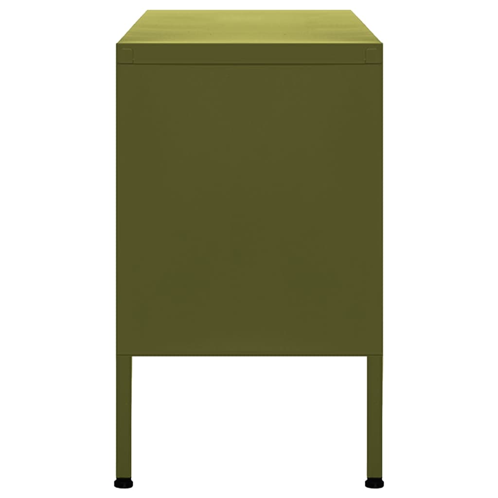ТВ шкаф, маслиненозелен, 105x35x50 см, стомана