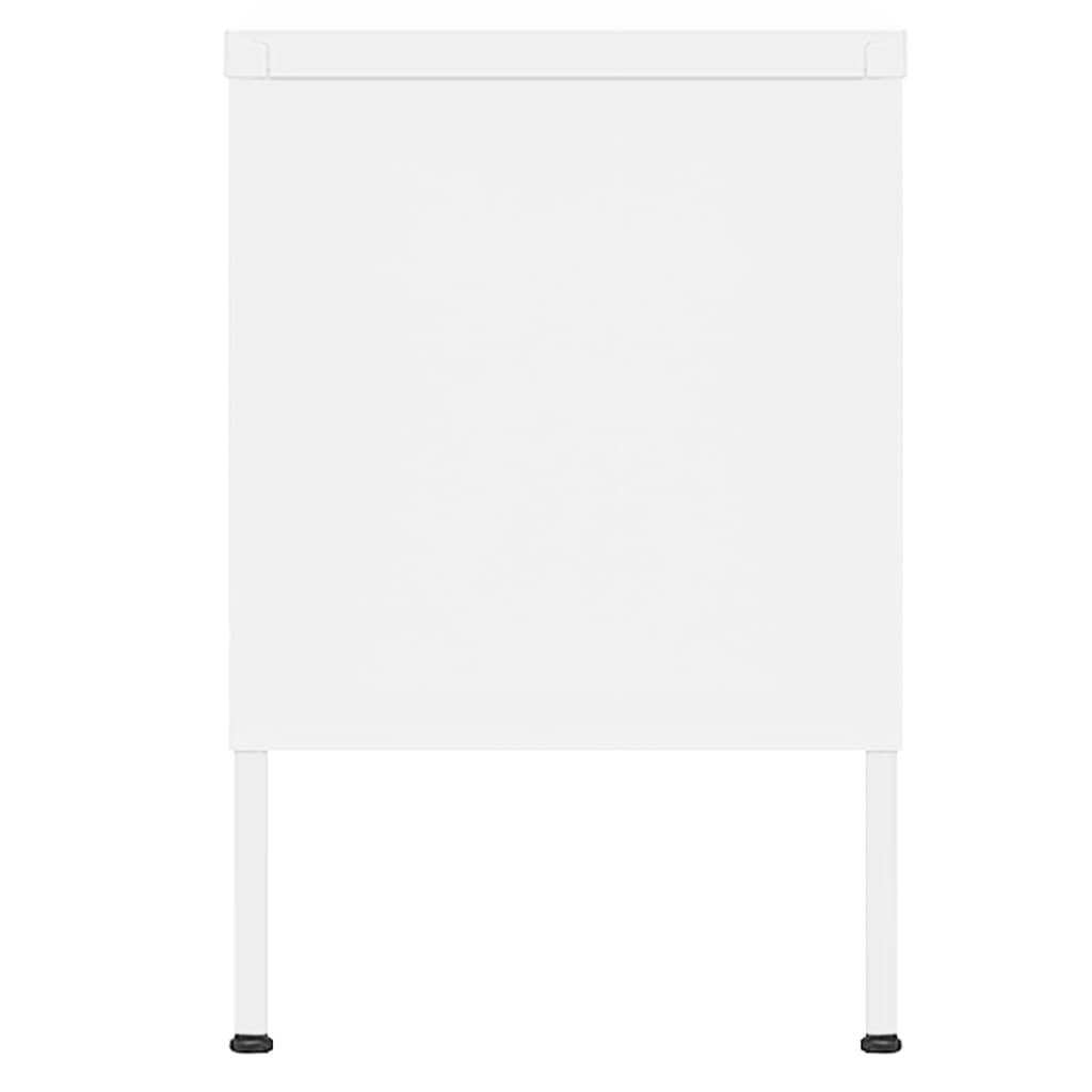 ТВ шкаф, бял, 105x35x50 см, стомана