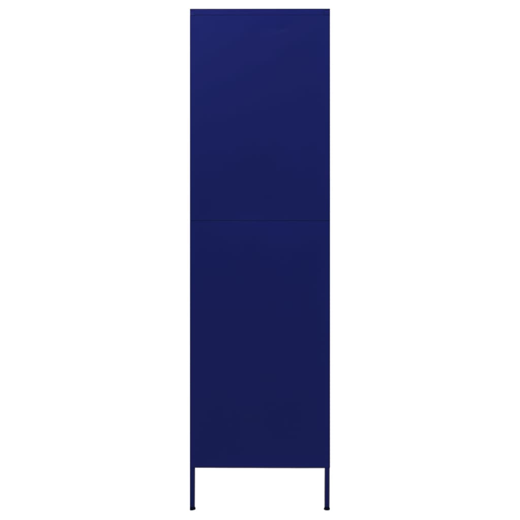 Гардероб, нейви синьо, 90x50x180 см, стомана