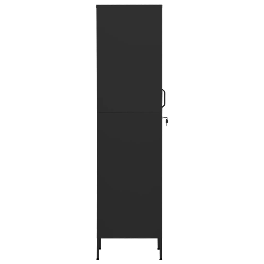 Заключващ се шкаф, черен, 35x46x180 см, стомана