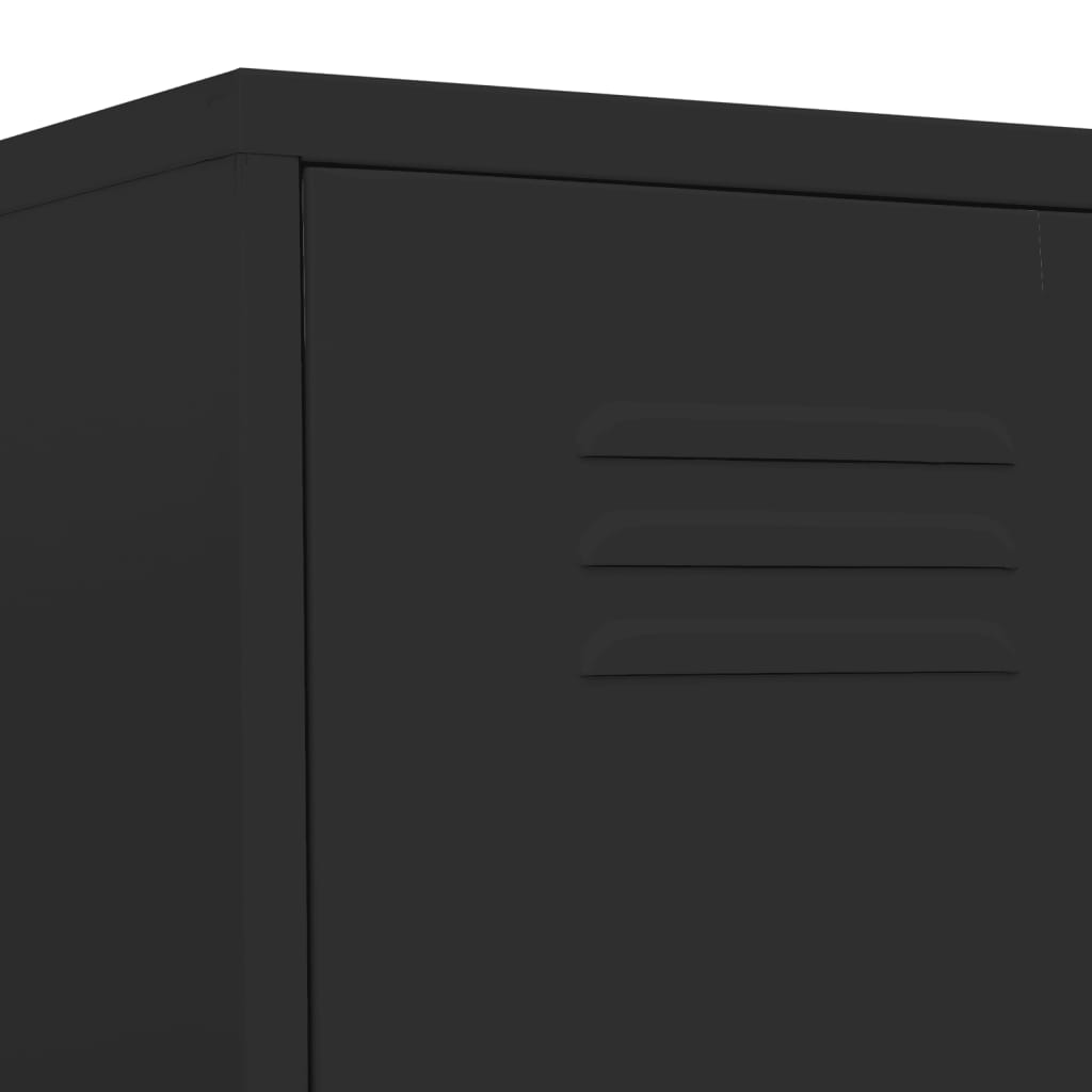 Заключващ се шкаф, черен, 35x46x180 см, стомана
