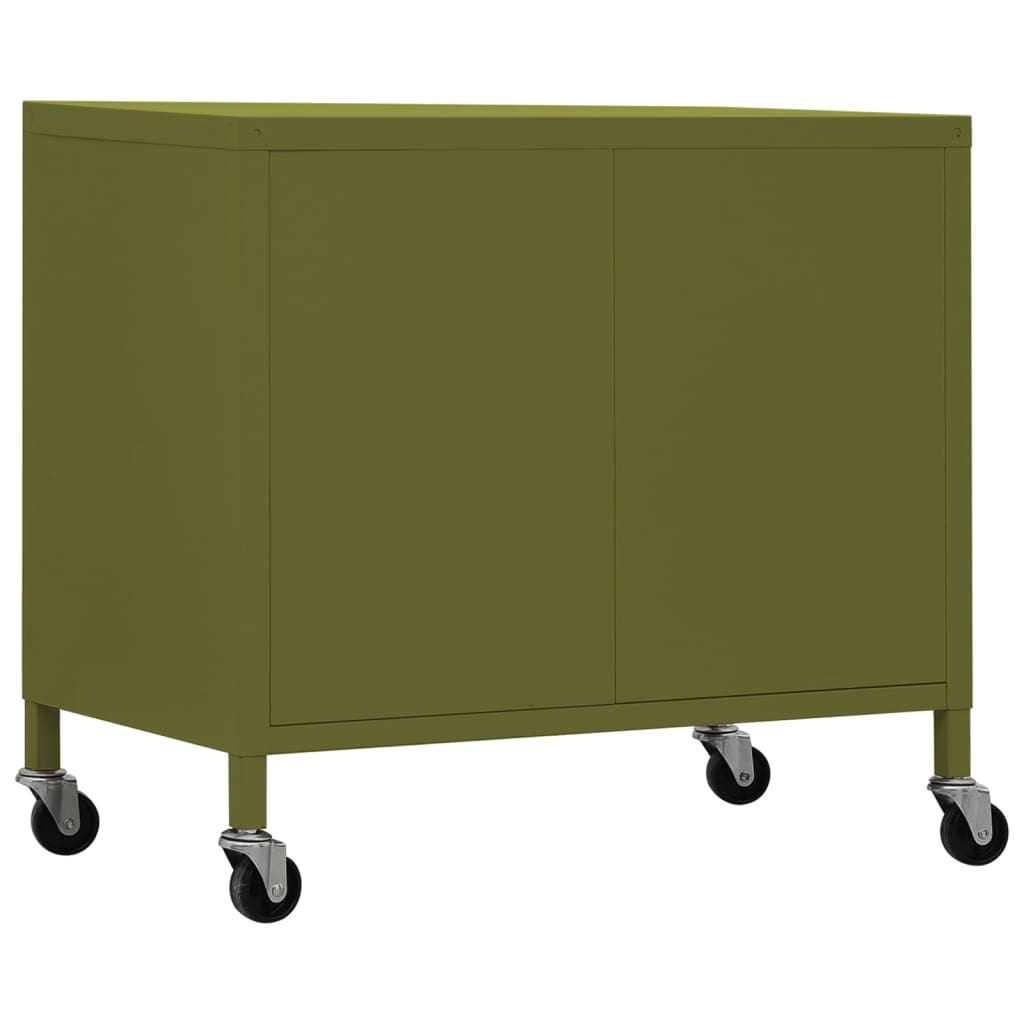 Шкаф за съхранение, маслиненозелен, 60x35x56 см, стомана