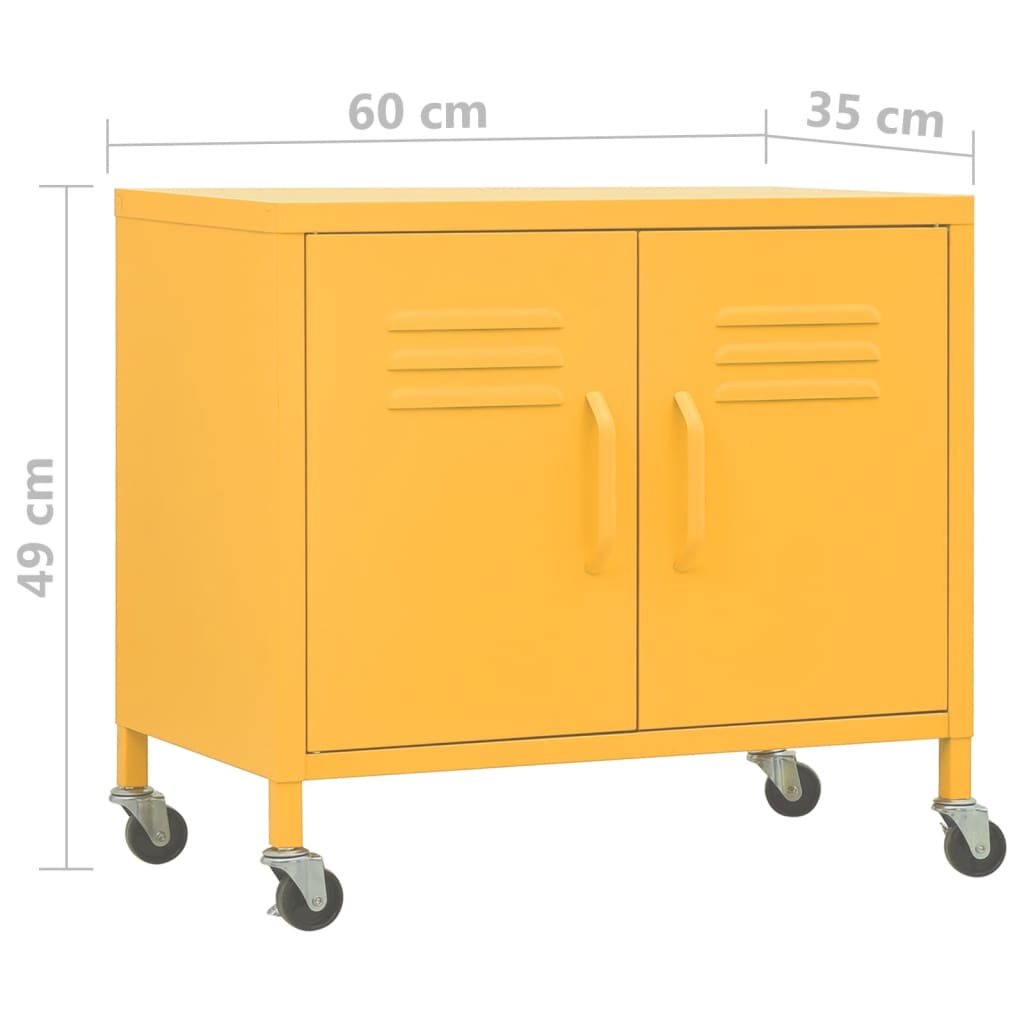 Шкаф за съхранение, горчица, 60x35x56 см, стомана