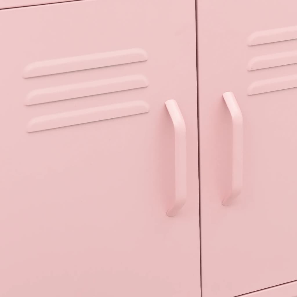 Шкаф за съхранение, розов, 60x35x56 см, стомана