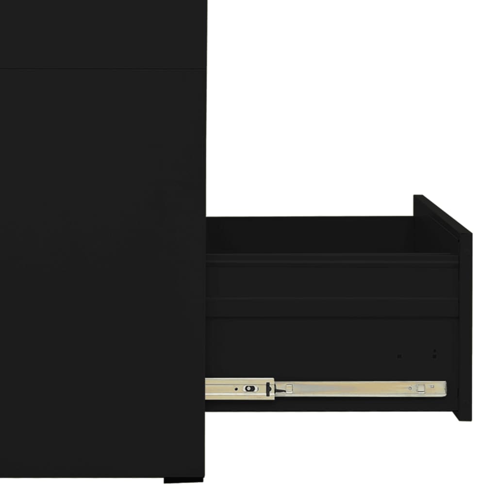 Шкаф за папки, черен, 46x62x72,5 cм, стомана