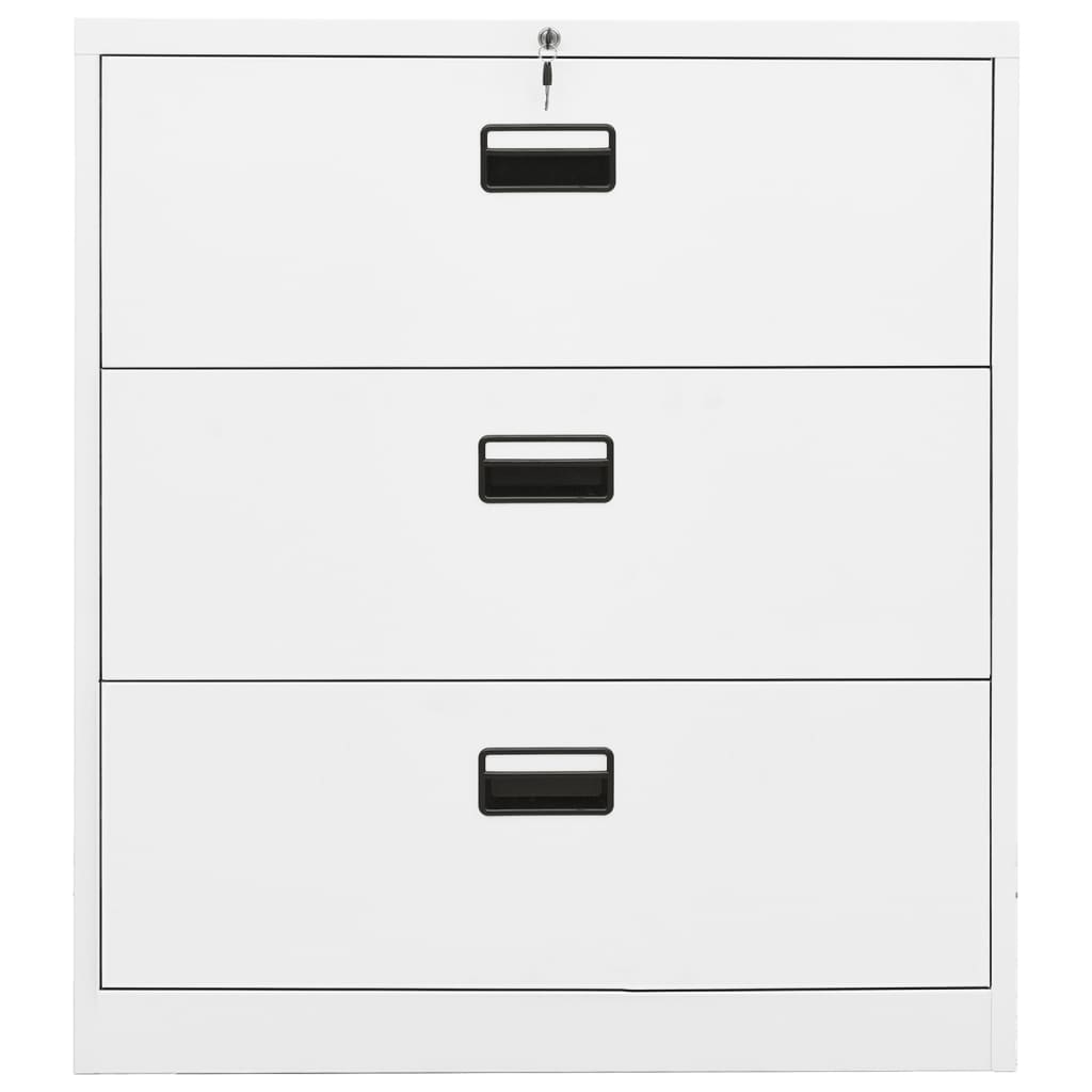 Шкаф за папки, бял, 90x46x103 cм, стомана