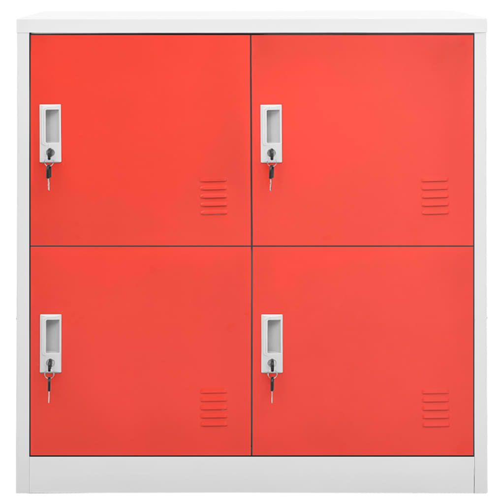Заключващ се шкаф, светлосиво и червено, 90x45x92,5 см, стомана