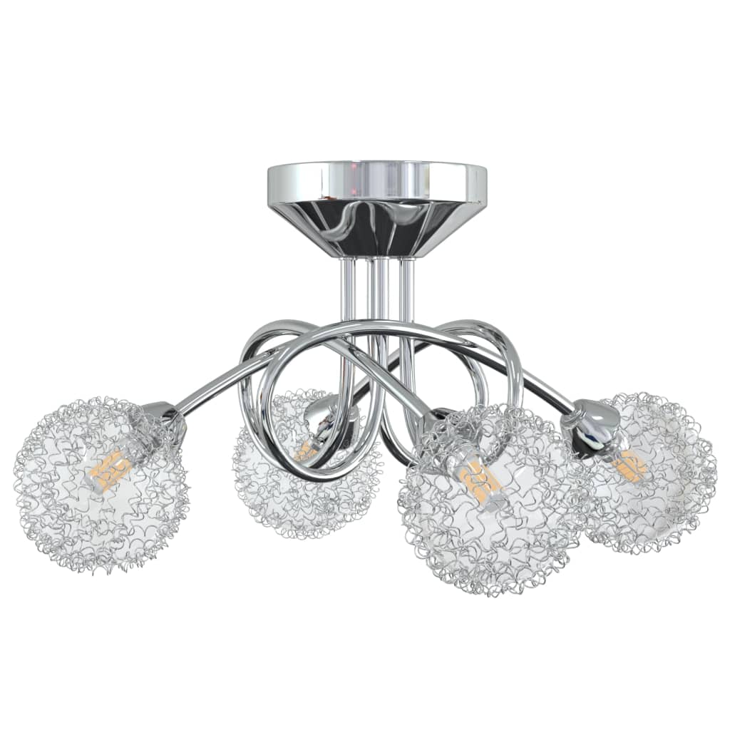 Лампа за таван с мрежести телени абажури за 4 LED крушки G9