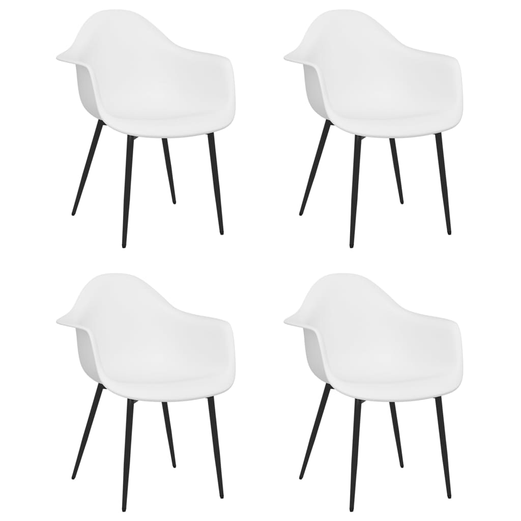 Трапезни столове, 4 бр, бели, PP