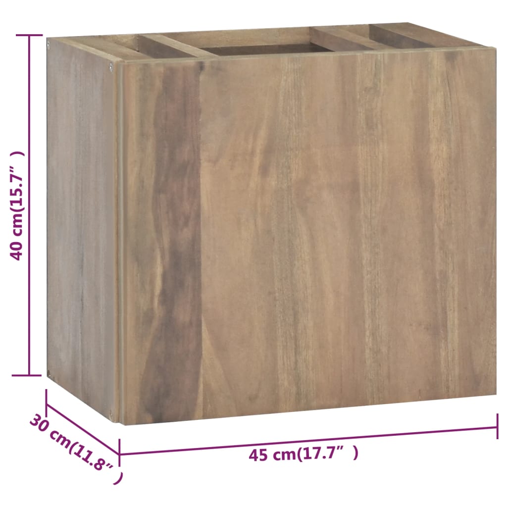 338251  Стенен шкаф за баня, 45x30x40 см, тиково дърво масив