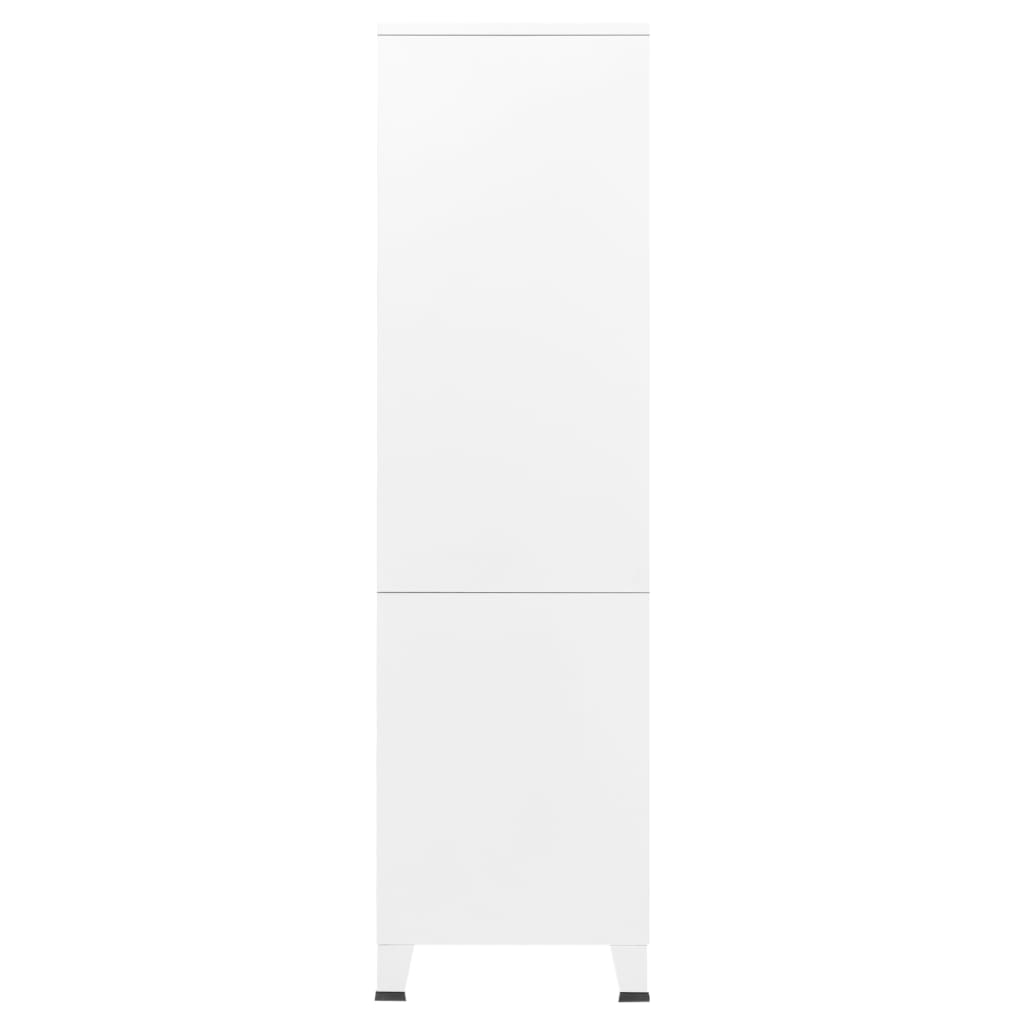 Индустриален гардероб, бял, 90x50x180 см, метал