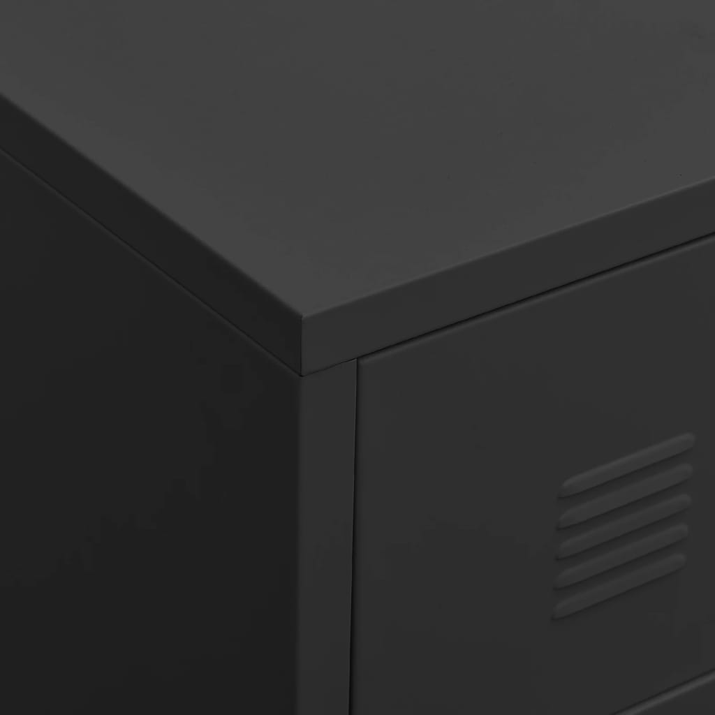 Индустриален ТВ шкаф, черен, 105x35x42 cм, метал