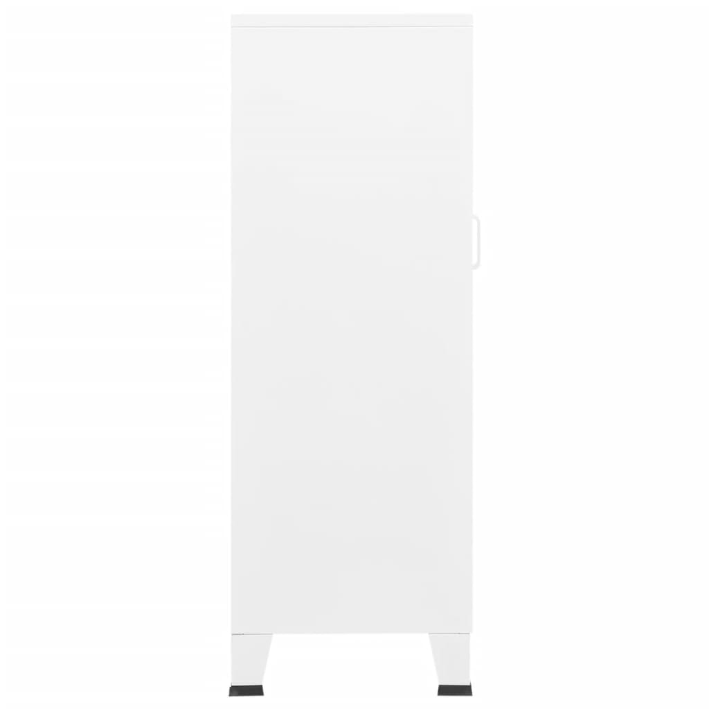 Индустриален скрин за съхранение, бял, 70x40x115 cм, метал