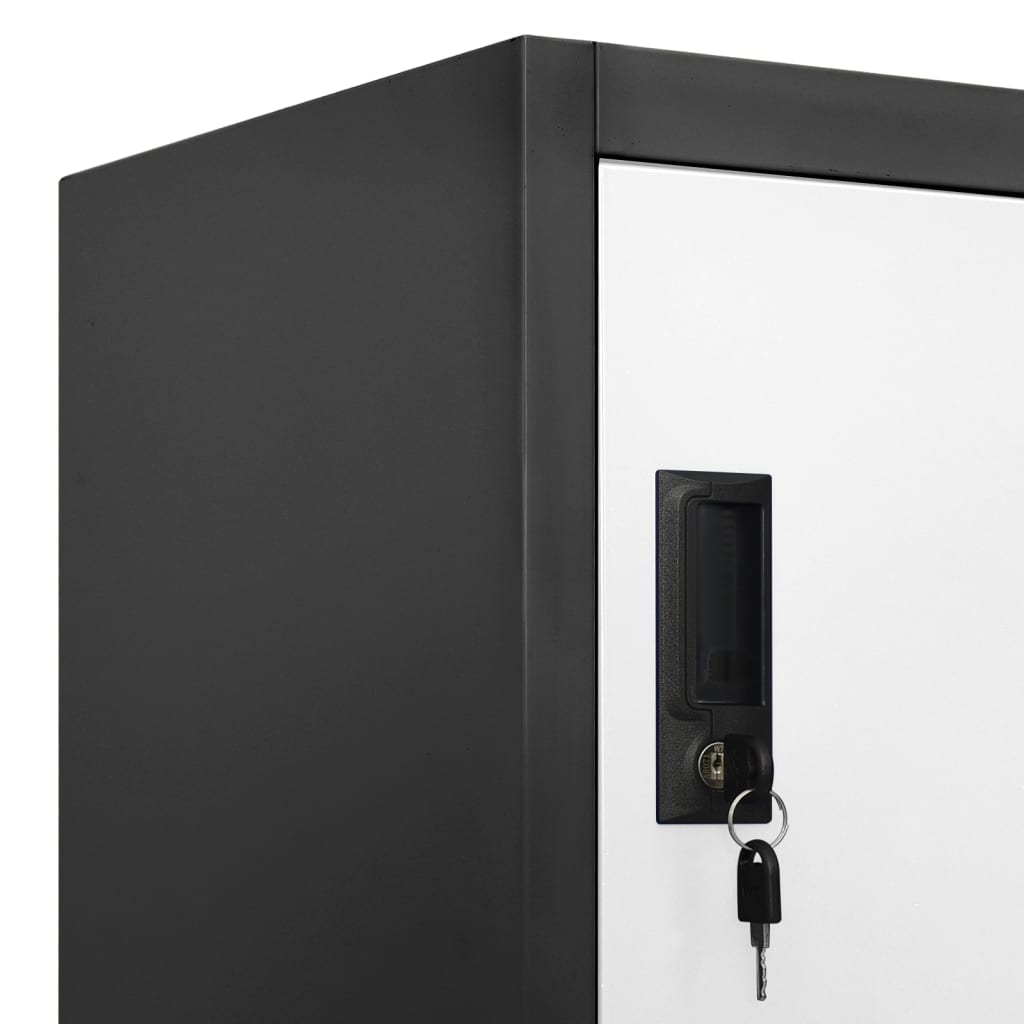 Заключващ се шкаф, антрацит и бяло, 90x45x180 см, стомана