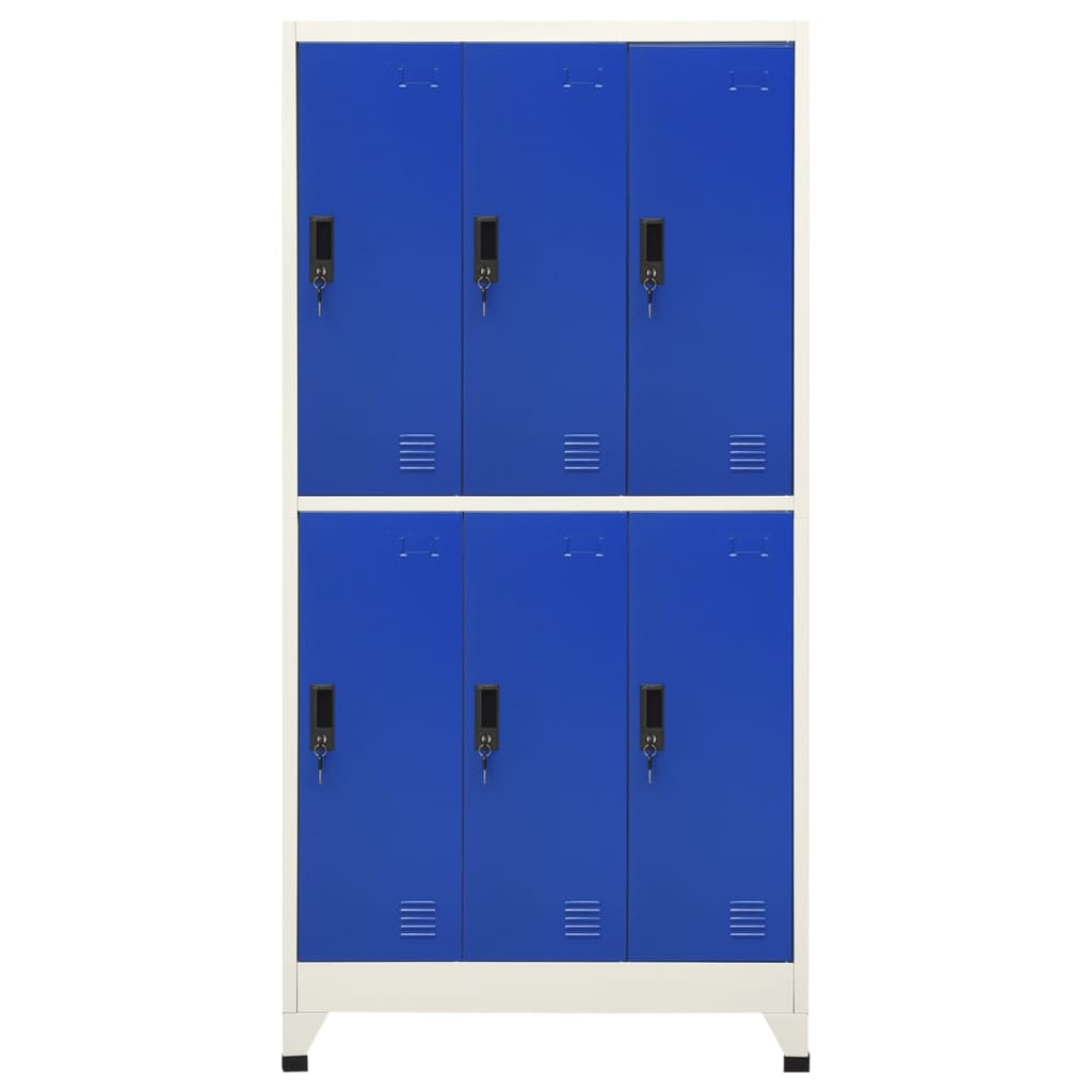 Заключващ се шкаф, сиво и синьо, 90x45x180 см, стомана