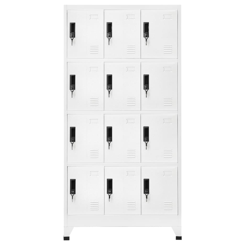 Заключващ се шкаф, бял, 90x45x180 см, стомана