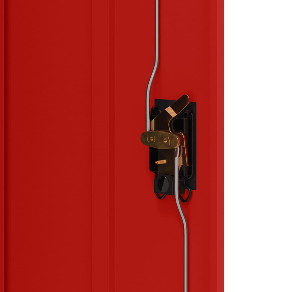 Шкаф за папки антрацит и червено 90x40x70 см стомана