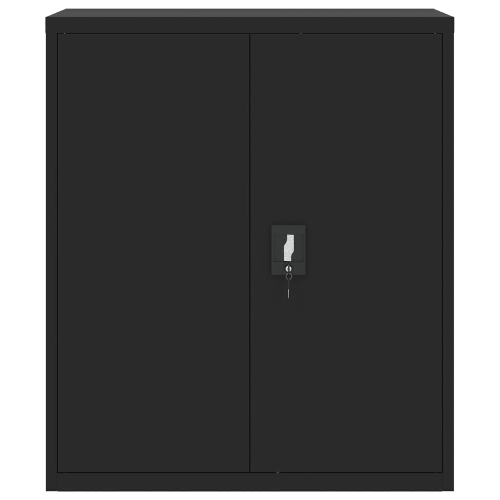 Шкаф за папки черен 90x40x105 см стомана
