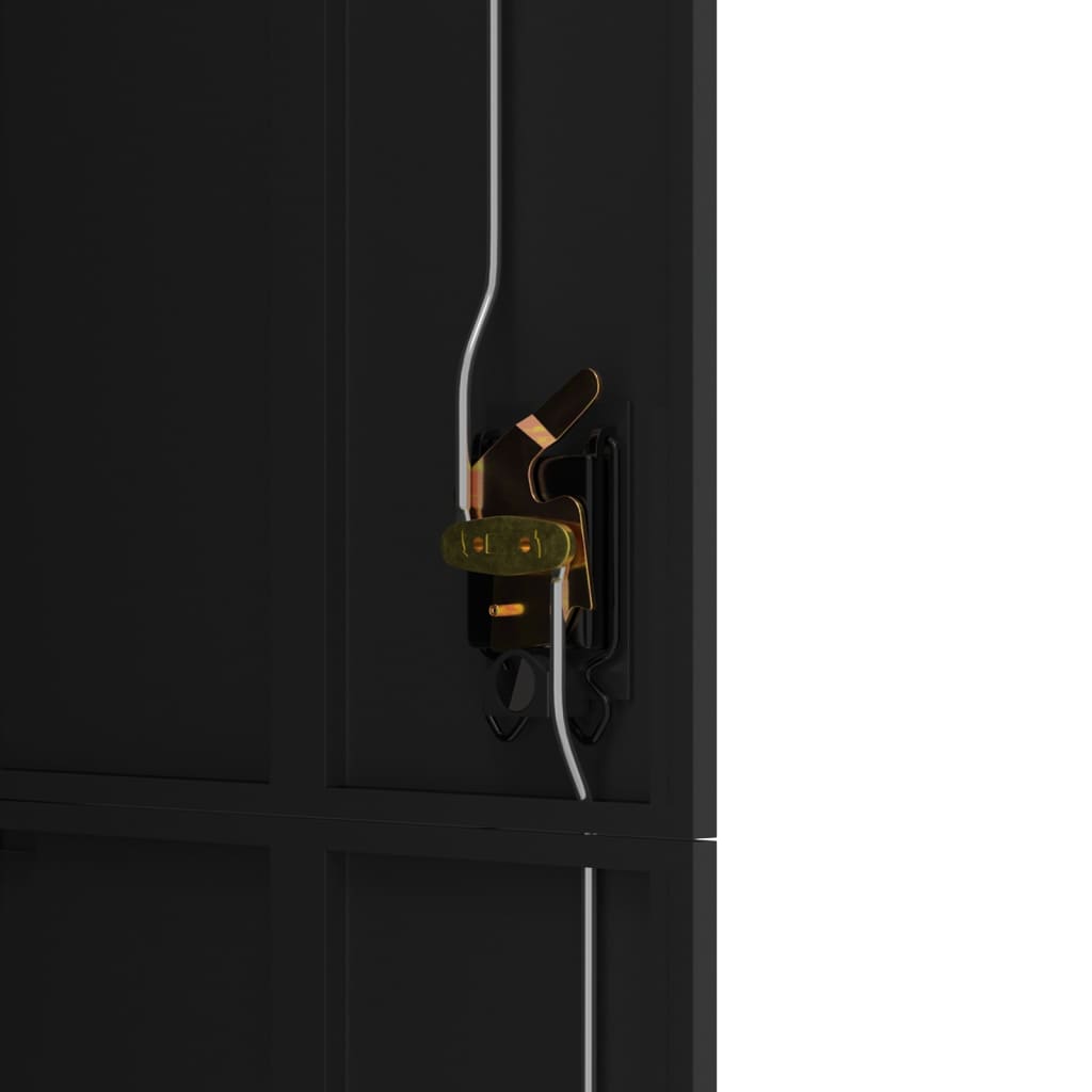 Шкаф за папки черен 90x40x180 см стомана