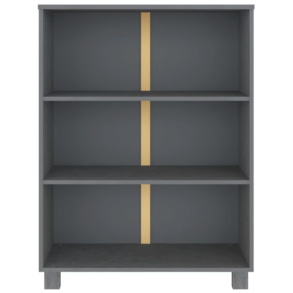 Шкаф за книги HAMAR, тъмносив, 85x35x112 см, борово дърво масив