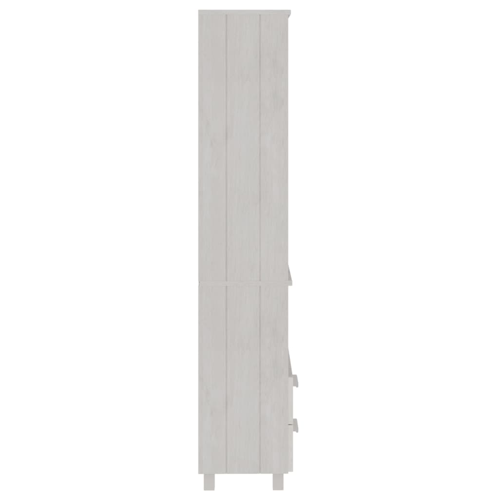 Висок шкаф HAMAR, бял, 60x35x180 см, борово дърво масив
