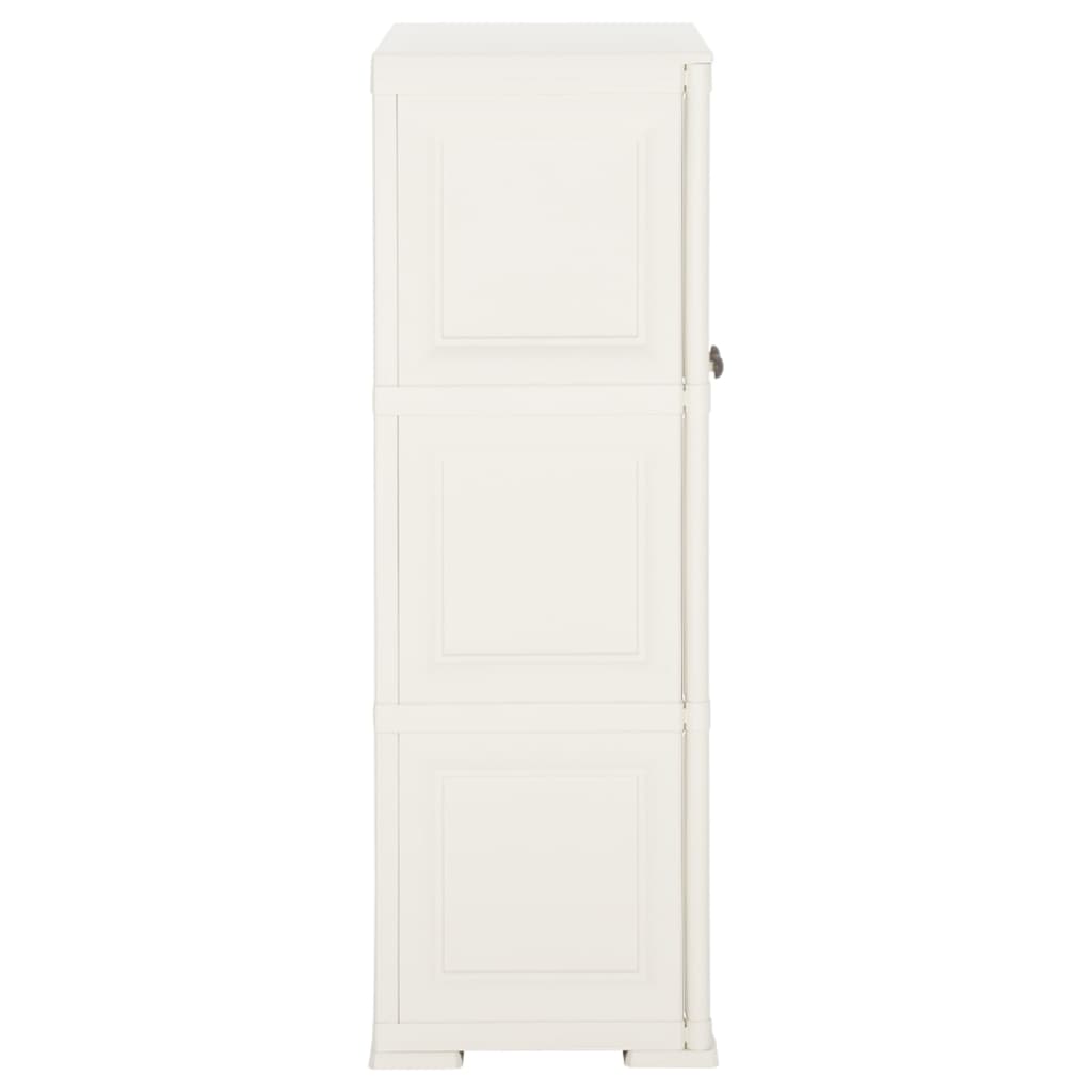 Пластмасов шкаф, 79x43x125 см, дървен дизайн, ангорско бяло
