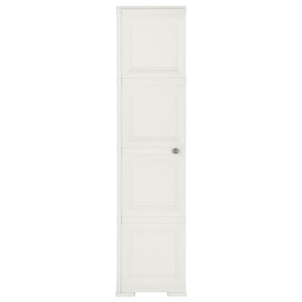 Пластмасов шкаф, 40x43x164 см, дървен дизайн, ангорско бяло