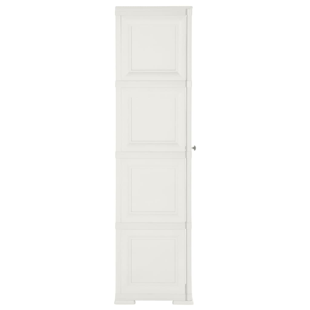 Пластмасов шкаф, 40x43x164 см, дървен дизайн, ангорско бяло