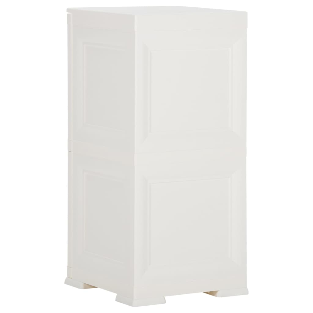 Пластмасов шкаф, 40x43x85,5 см, дървен дизайн, ангорско бяло