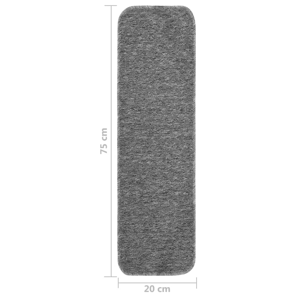 Противоплъзгащи стелки за стълби, 15 бр, 75x20 см, сиви
