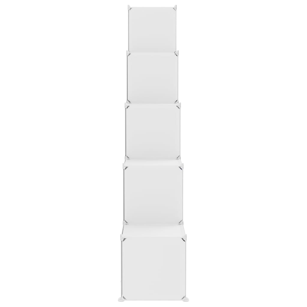 Детски кубичен шкаф за съхранение с 15 куба, бял, PP