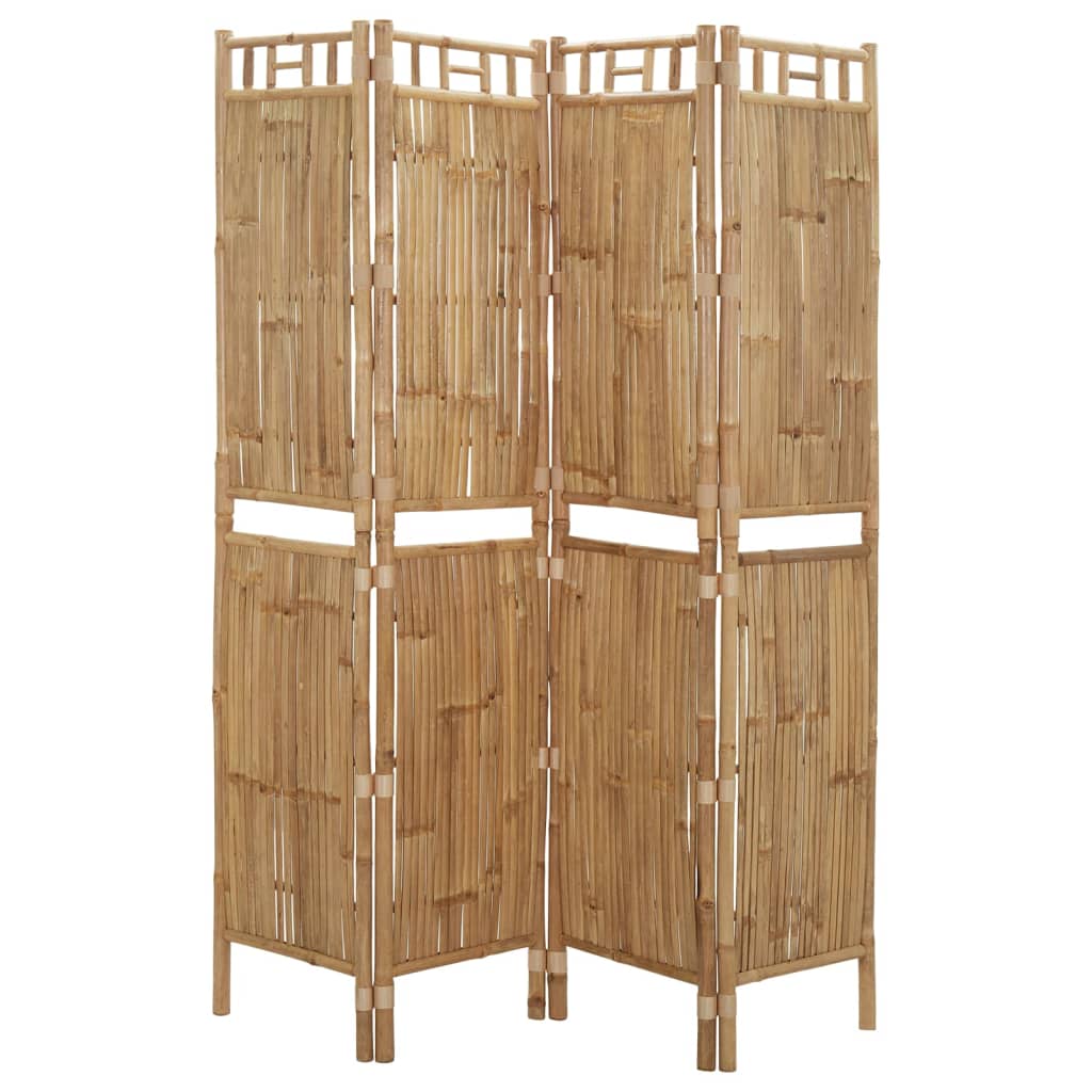 Параван за стая, 4 панела, бамбук, 160x180 см